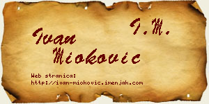 Ivan Mioković vizit kartica